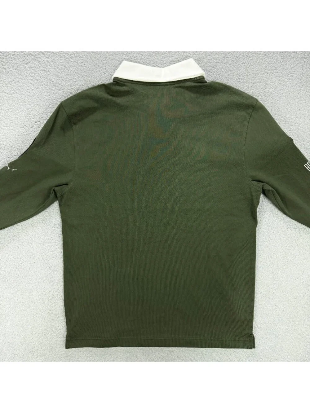 Air Jordan Top Mens Medium M Olive Green Essentials Long Sleeve Rugby Polo Shirt